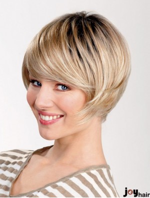 Straight Layered Capless 8 inch Blonde Short Best Synthetic Hair