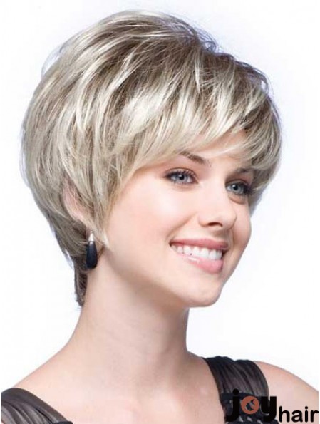 Grey Wigs With Synthetic Short Length Wavy Style