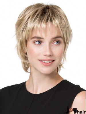 6 inch Convenient Straight Boycuts Blonde Short Wigs