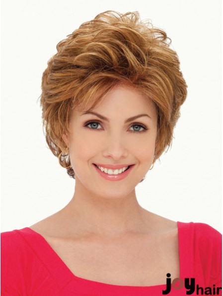 Synthetic Lace Front Wigs UK Layered Cut Cropped Length Auuburn Color