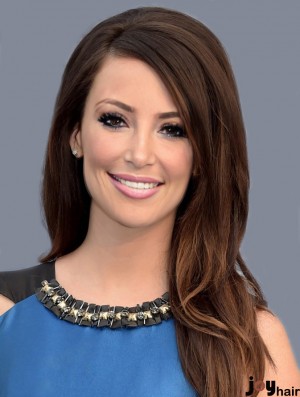 Brown 18 inch Beautiful Long Straight Without Bangs Lace Kacey Musgraves Wigs