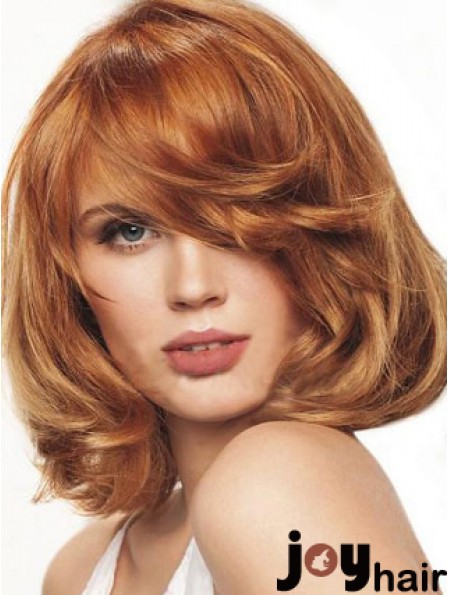 Chin Length Wavy Monofilament Auburn Best Bob Wigs