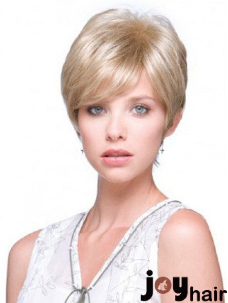 Incredible Blonde Short Straight Boycuts Monofilament Wigs