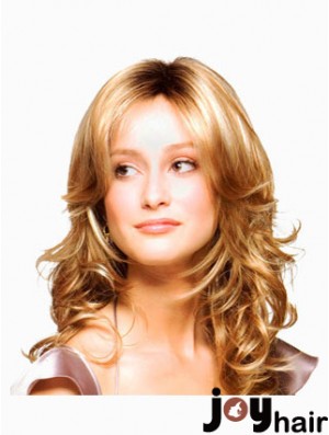 Wavy Layered Long Blonde Discount Lace Front Wigs