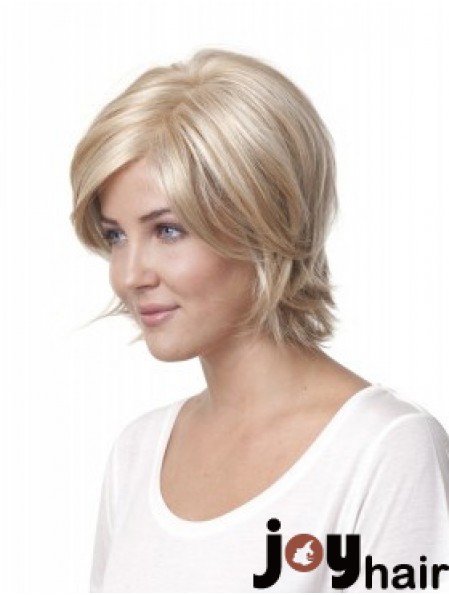 10 inch Blonde Chin Length Layered Straight Discount Lace Wigs