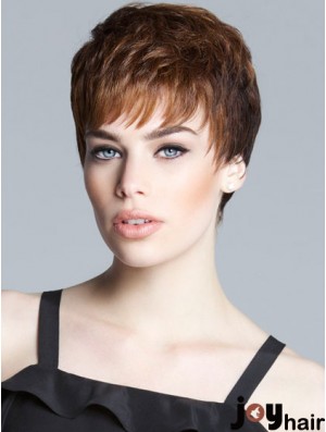 Sassy Brown Cropped Straight Boycuts Lace Front Wigs