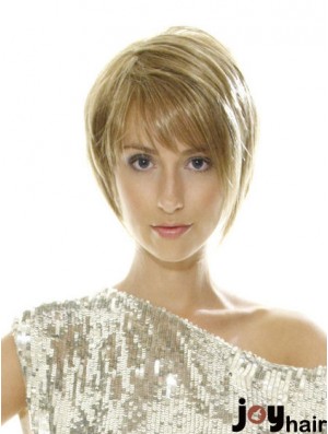 Short Blonde Style 8 inch Straight Bob Wigs