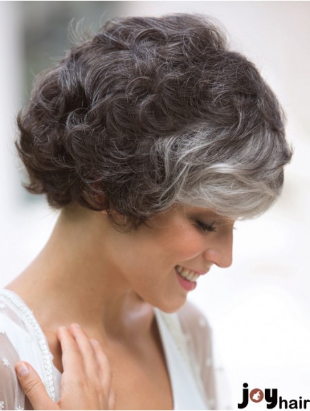 Curly Wig Classic Short Mono Wig For Ladies Cheap