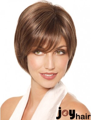 Chin Length Straight Monofilament Brown Fabulous Bob Wigs