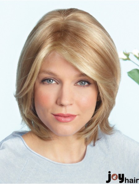 Layered Blonde Straight Shoulder Length 14 inch Ideal Medium Wigs