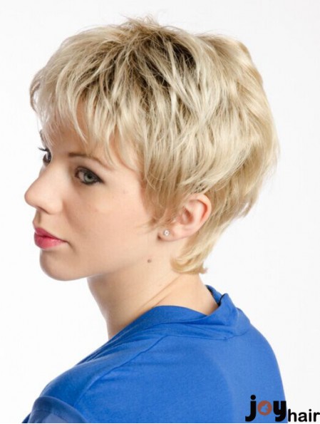 Blonde 8 inch Amazing Short Wavy Boycuts Lace Wigs