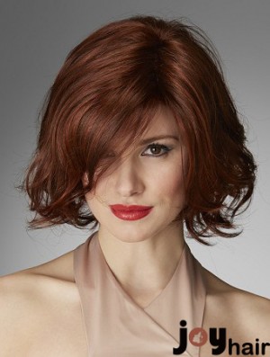 Chin Length Curly Layered Red Perfect 100% Hand-tied Wigs