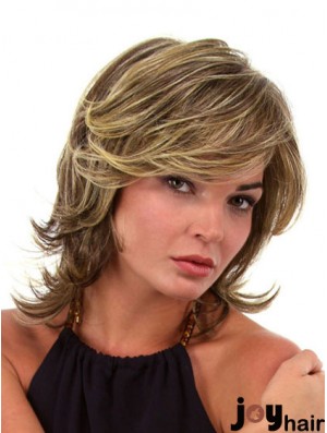 Trendy Brown Chin Length Wavy Layered Lace Front Wigs