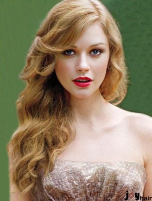 Lace Front Layered Wavy Long Blonde High Quality  Wigs