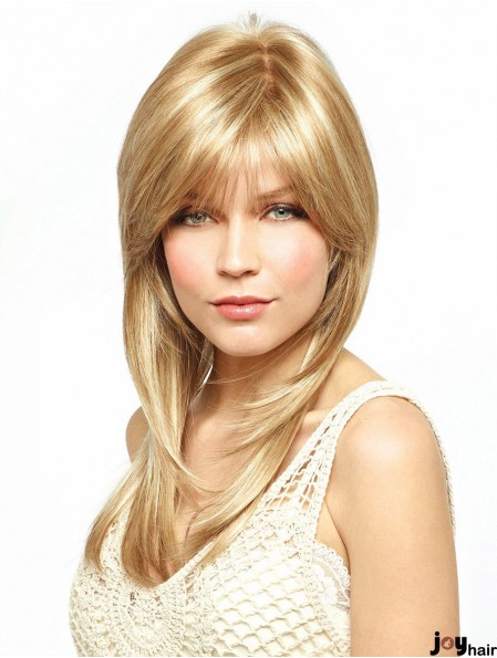 Cheapest Blonde Straight Layered Lace Front Long Wigs