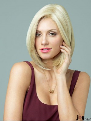 12 inch Trendy Straight Layered Blonde Short Wigs