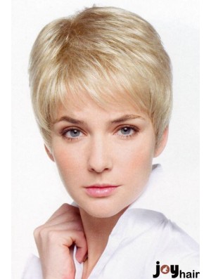 Petite Monofilament Wigs With Lace Front Cropped Length Boycuts