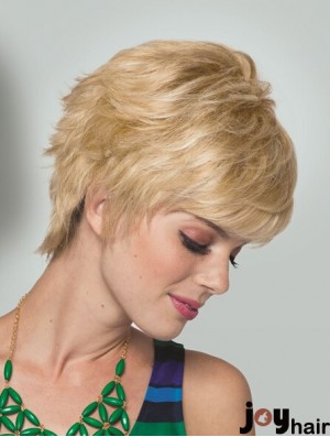 Boycuts Short Straight Blonde 5 inch Convenient Monofilament Wigs