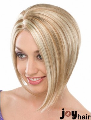 Capless Chin Length Straight Blonde Fashionable Bob Wigs