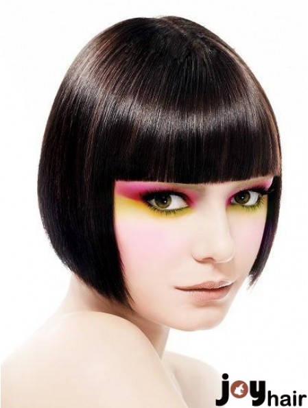 Capless Short Straight Black Incredible Bob Wigs