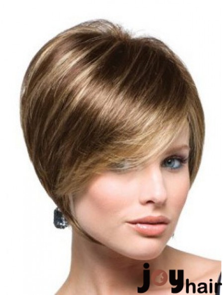 Capless Short Straight Brown Incredible Bob Wigs