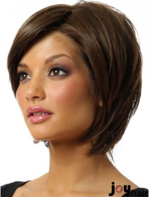 Capless Chin Length Straight Brown New Bob Wigs