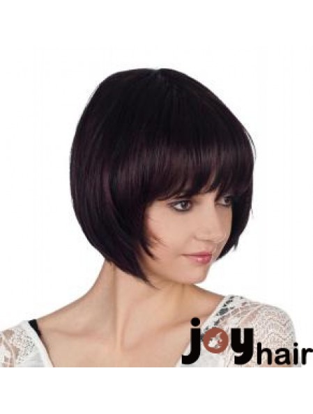 Straight Chin Length Auburn 10 inch Capless Cheap Bob Wigs