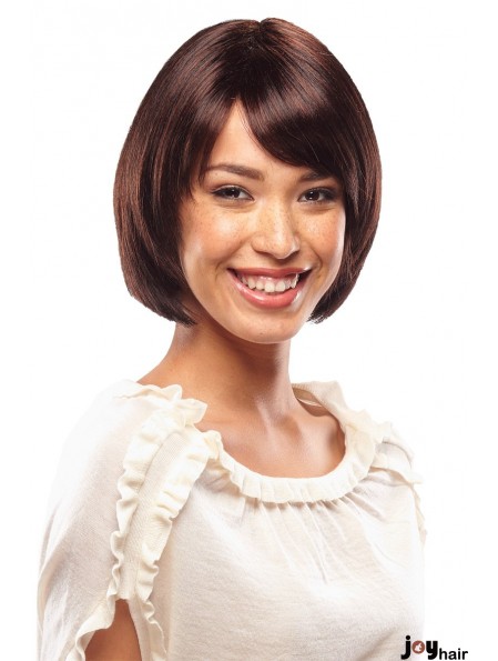 Capless Short Straight Auburn Top Bob Wigs