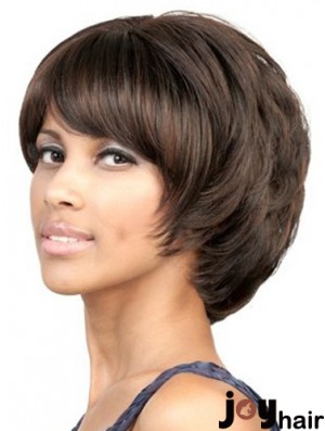 Capless Chin Length Wavy Brown Suitable Bob Wigs