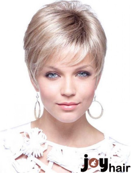 Womens Wigs UK With Capless Cropped Length Blonde Color