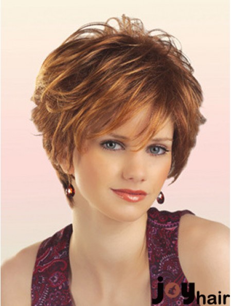 Natural Hair Wig With Capless Short Length Layered Cut