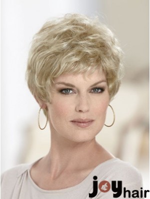 Boycuts Wavy Blonde Capless Discount Short Wigs