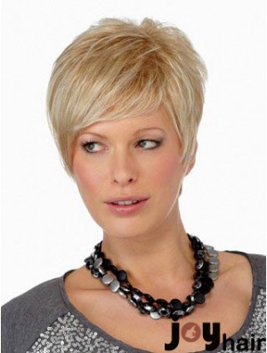 Boycuts Straight Blonde Capless Online Short Wigs