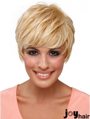 Boycuts Straight Blonde Capless Top Short Wigs