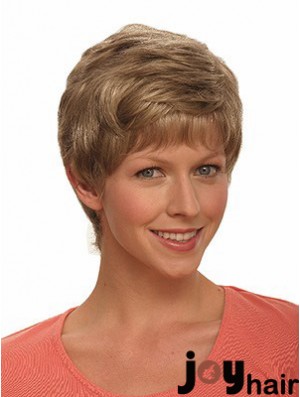 Boycuts Wavy Brown Capless Incredible Short Wigs