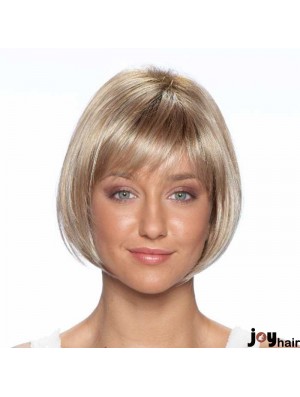 9 inch Best Straight Bobs Blonde Short Wigs