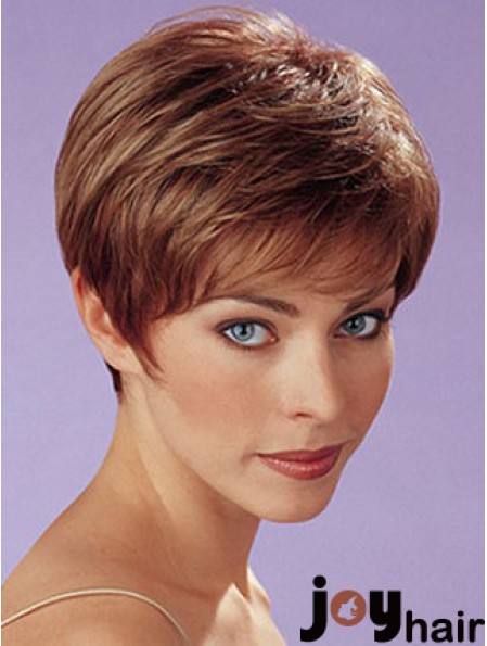 Auburn Synthetic Straight Cropped Capless Boycuts Ladies Wigs UK