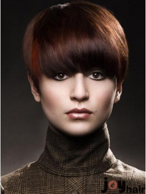 Boycuts Straight Auburn Capless High Quality Short Wigs