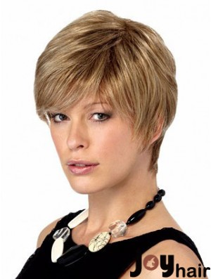 Boycuts Straight Blonde Capless Stylish Short Wigs