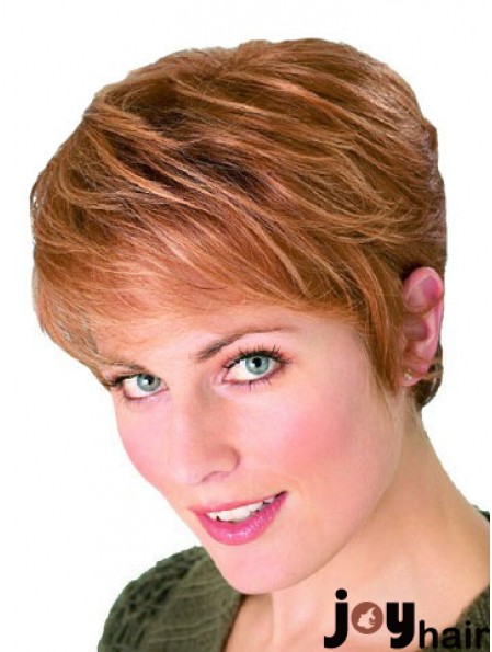 Straight Boycuts Cropped Perfect Auburn Synthetic Wigs