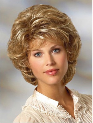 Classic Lightweight Curly Blonde Wig for Women