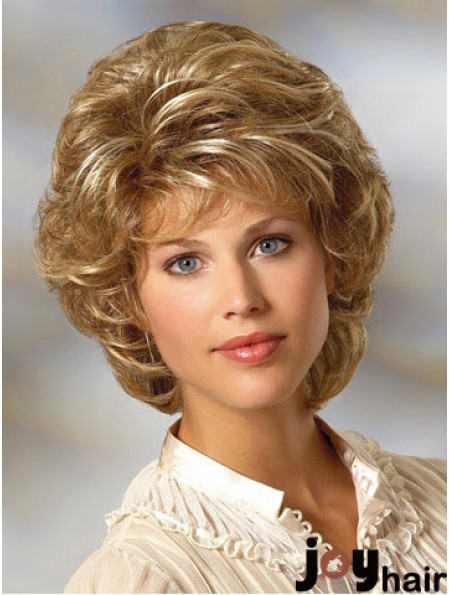 Classic Lightweight Curly Blonde Wig for Women