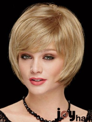 Chin Length Bobs 8 inch Straight Blonde Medium Wigs