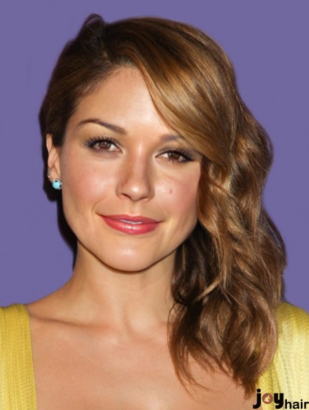 Cheapest Brown Shoulder Length Wavy 14 inch With Bangs Sophia Bush Wigs