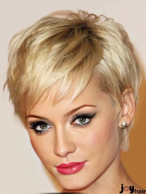 Blonde Cropped Wig UK Short Wig For Oval Faces