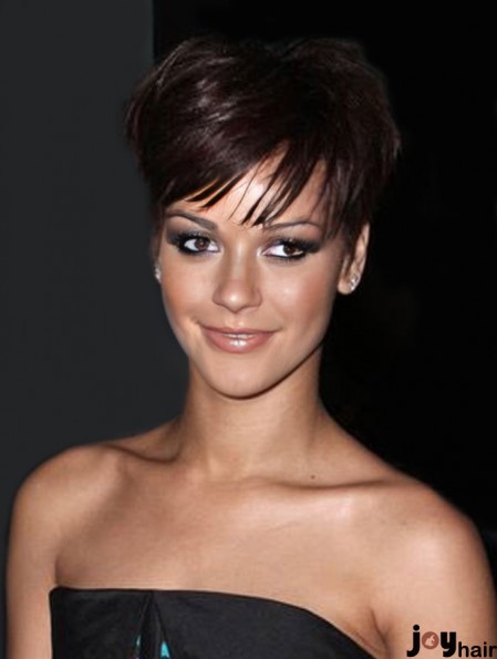  Style Wigs With Capless Boycuts Cropped Length Auburn Color