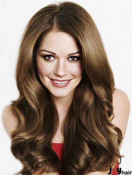 Trendy Brown 20 inch Wavy Long Without Bangs  Wigs