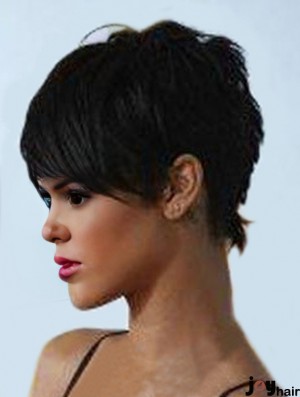 Popular Cropped Black Straight Capless  Wigs