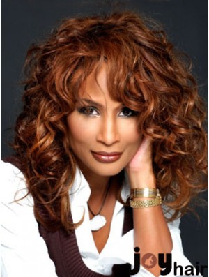 Auburn Long Wavy With Bangs Lace Front 16 inch Beverly Johnson Wigs