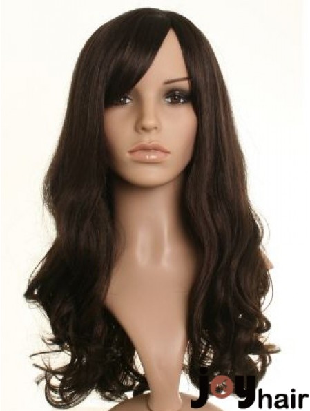 Beautiful Brown Long Wavy 21 inch With Bangs Celebrity Wigs